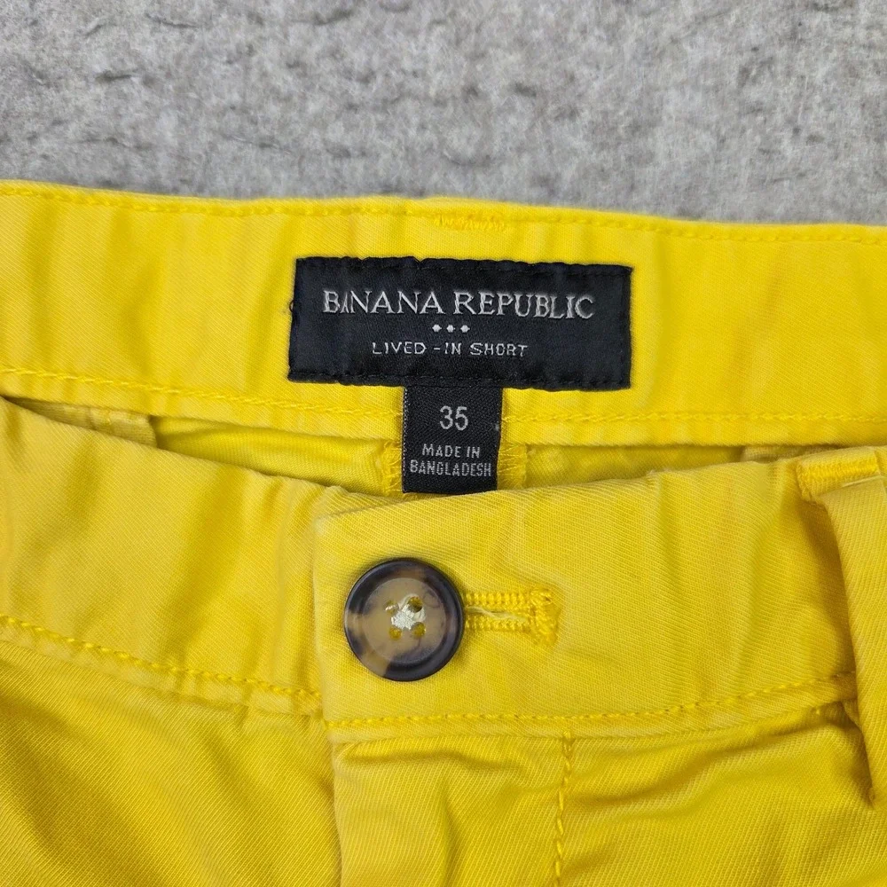 Banana Republic Lived-In Shorts Mens 35 Yellow 8